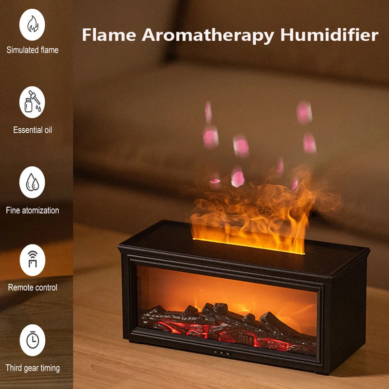 Aesthetic LED Flame Diffuser & Humidifier