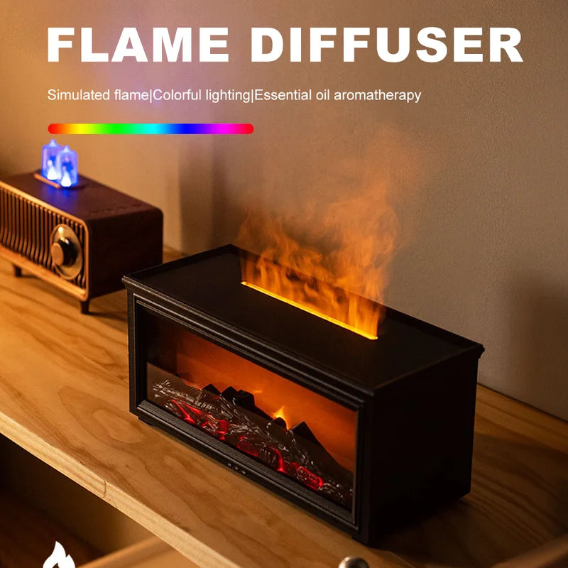 Aesthetic LED Flame Diffuser & Humidifier
